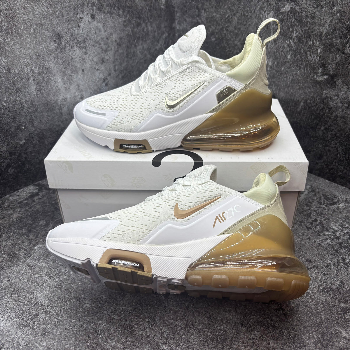 NIKE AIR MAX 270 WHITE & GOLD