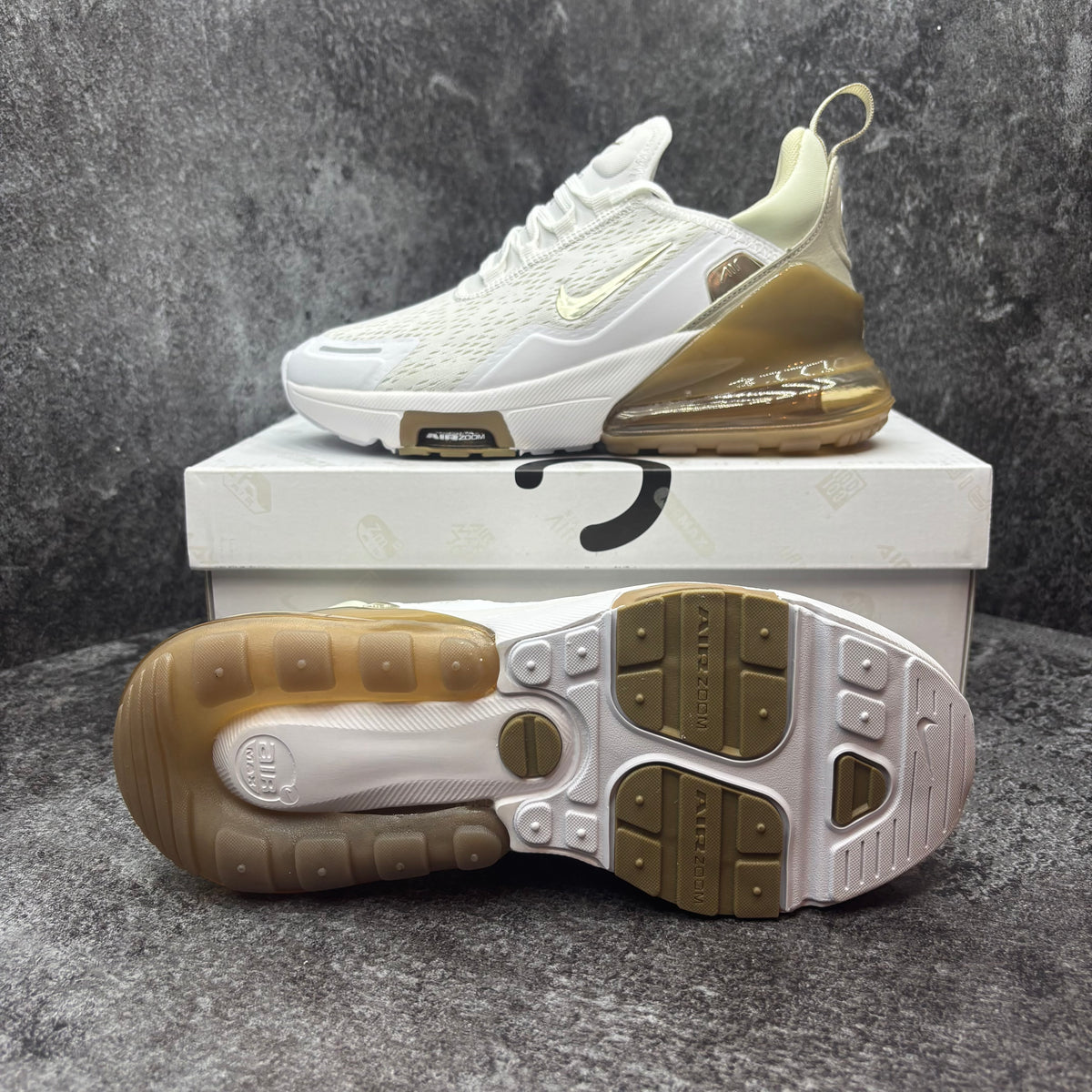 NIKE AIR MAX 270 WHITE & GOLD